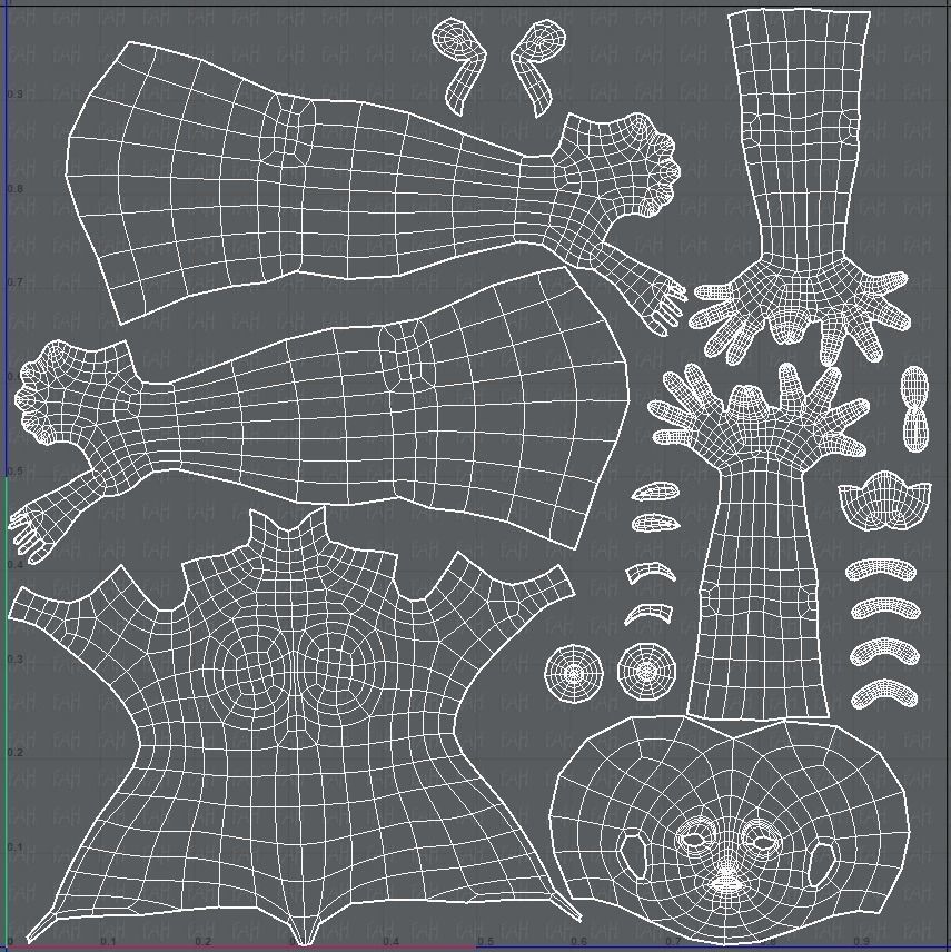 Base mesh woman 17 Low-poly 3D model_45