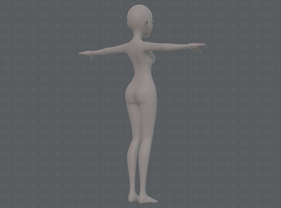 Base mesh woman 17 Low-poly 3D model_4