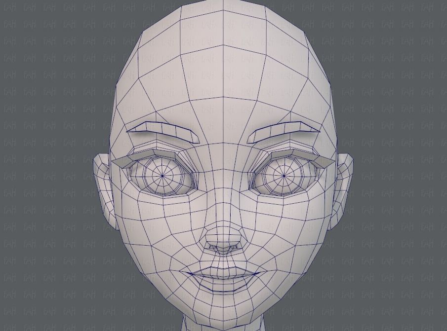 Base mesh woman 17 Low-poly 3D model_36