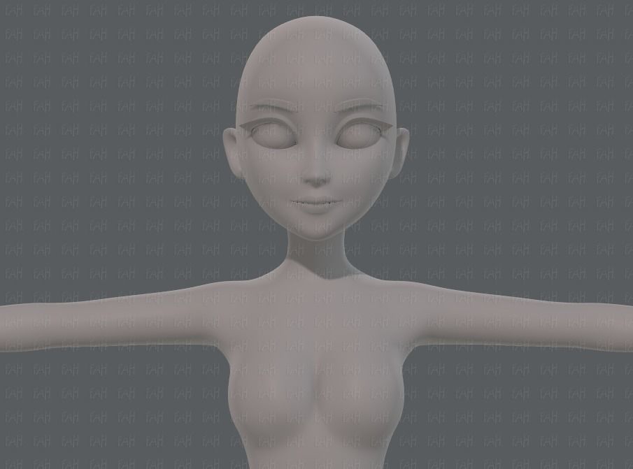 Base mesh woman 17 Low-poly 3D model_17