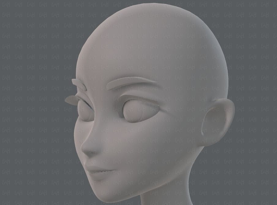 Base mesh woman 17 Low-poly 3D model_37