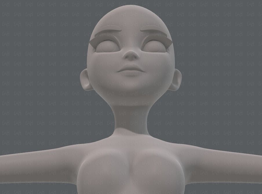 Base mesh woman 17 Low-poly 3D model_43