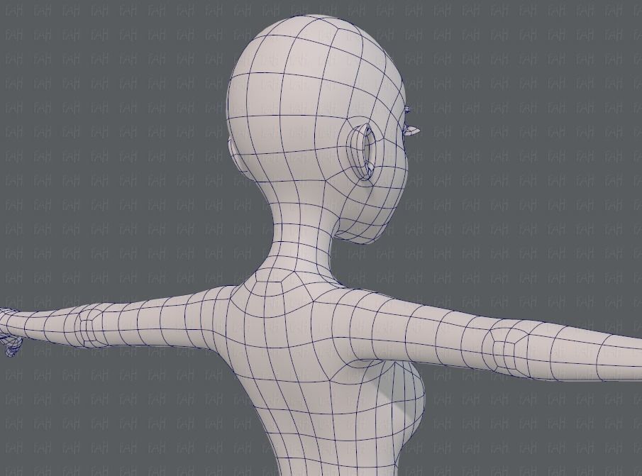 Base mesh woman 17 Low-poly 3D model_28
