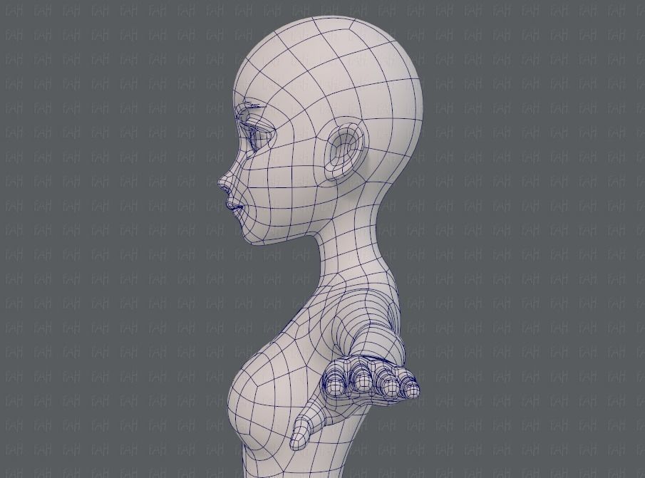 Base mesh woman 17 Low-poly 3D model_31