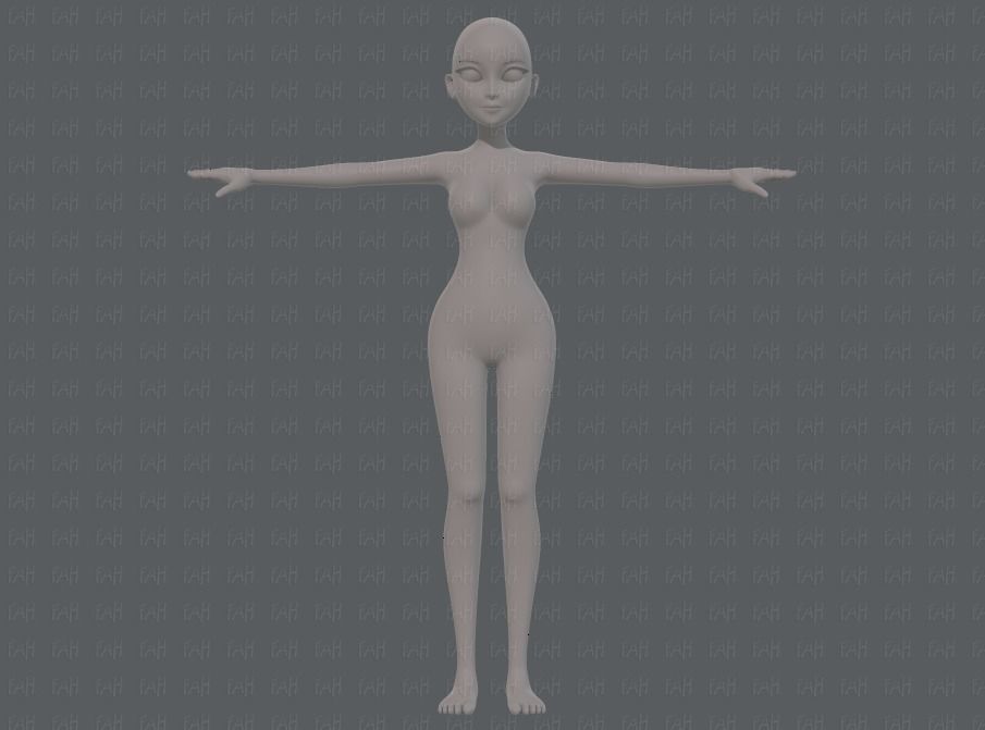 Base mesh woman 17 Low-poly 3D model_1