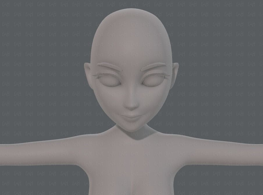 Base mesh woman 17 Low-poly 3D model_41