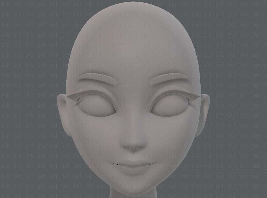 Base mesh woman 17 Low-poly 3D model_33