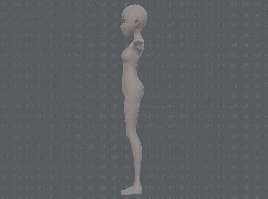 Base mesh woman 17 Low-poly 3D model_7