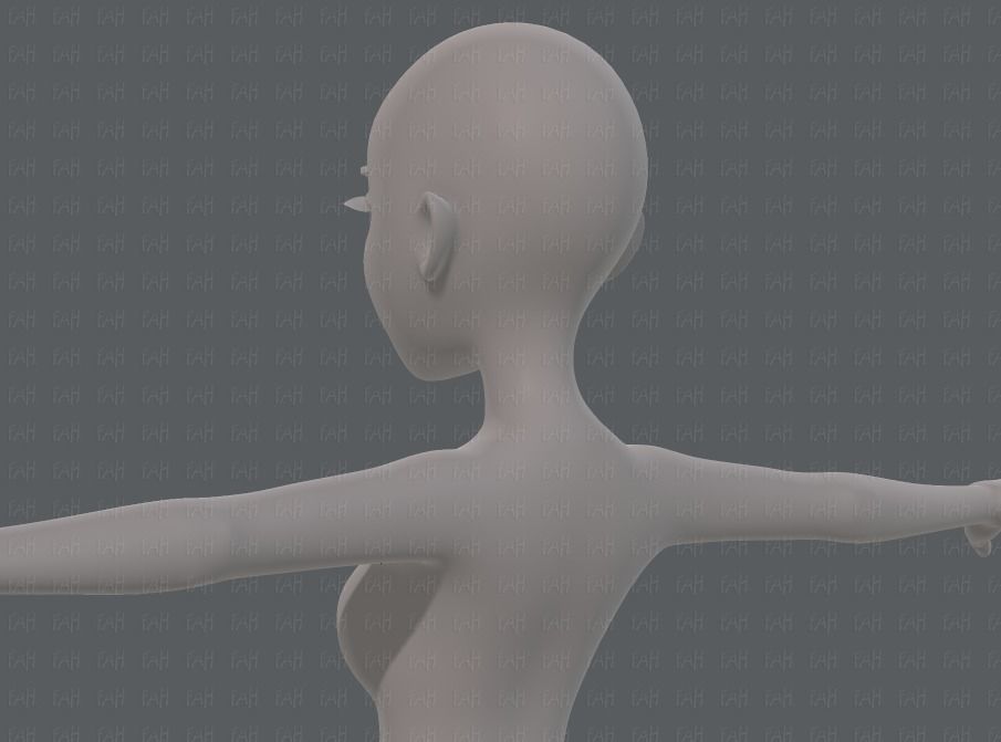 Base mesh woman 17 Low-poly 3D model_22