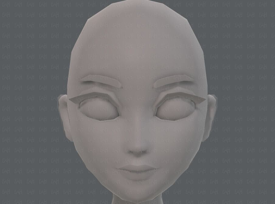 Base mesh woman 17 Low-poly 3D model_35