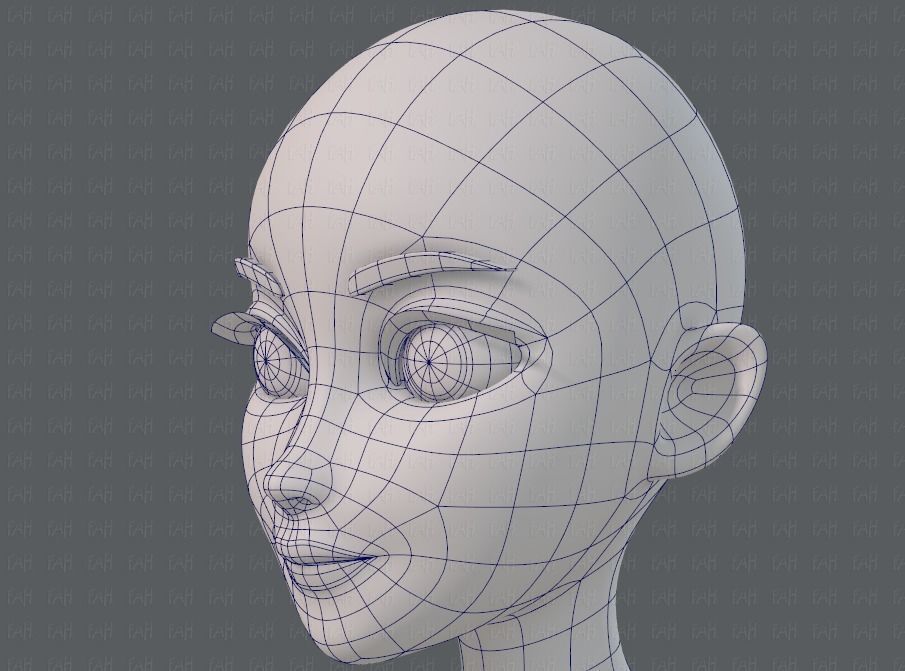 Base mesh woman 17 Low-poly 3D model_38