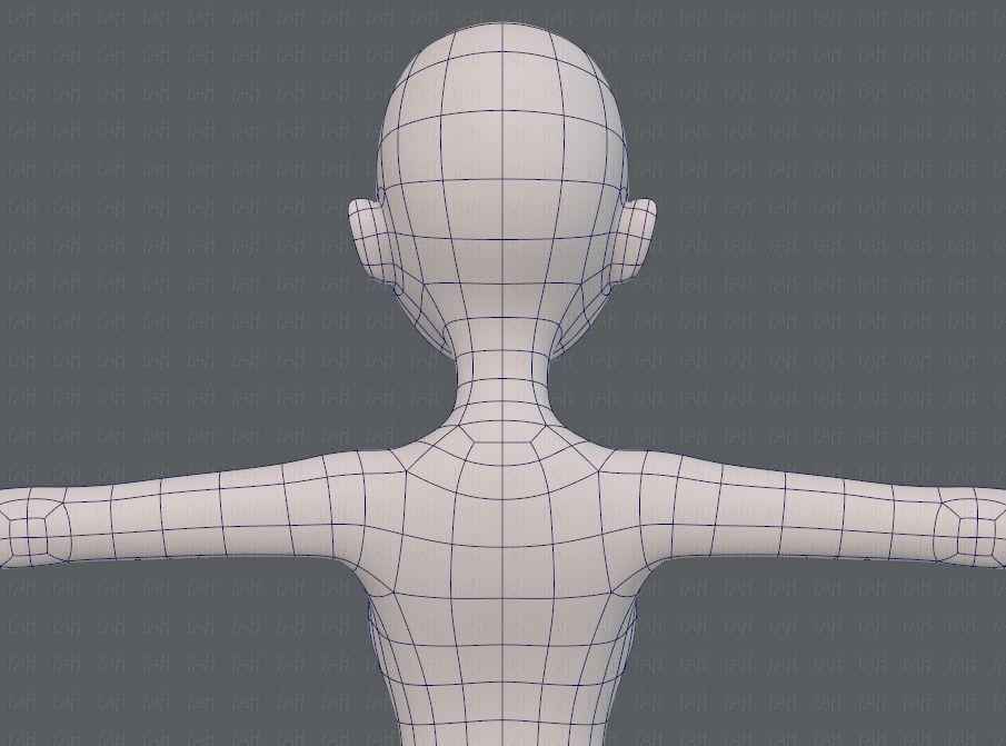 Base mesh woman 17 Low-poly 3D model_29