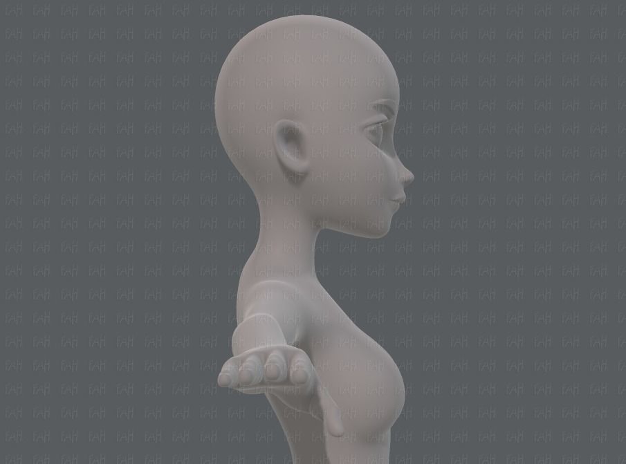 Base mesh woman 17 Low-poly 3D model_19
