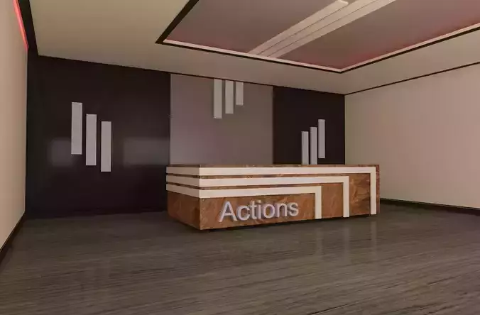 counter reception area in office building