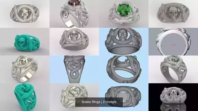 Snake Rings 3dm stl 3D print model 3D Model Collection