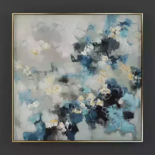 Art23 abstract painting gold Low-poly 3D model