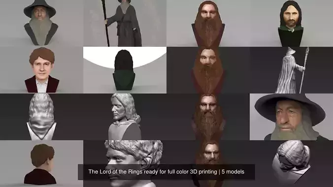 The Lord of the Rings ready for full color 3D printing 3D Model Collection