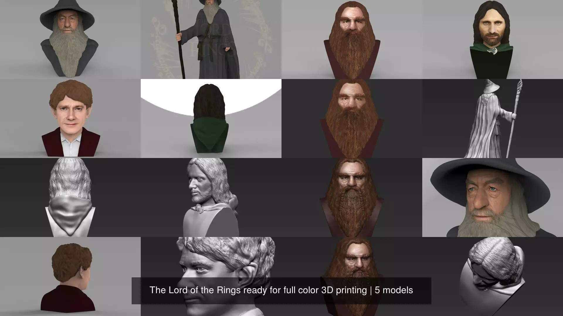 The Lord of the Rings ready for full color 3D printing 3D Model Collection_0