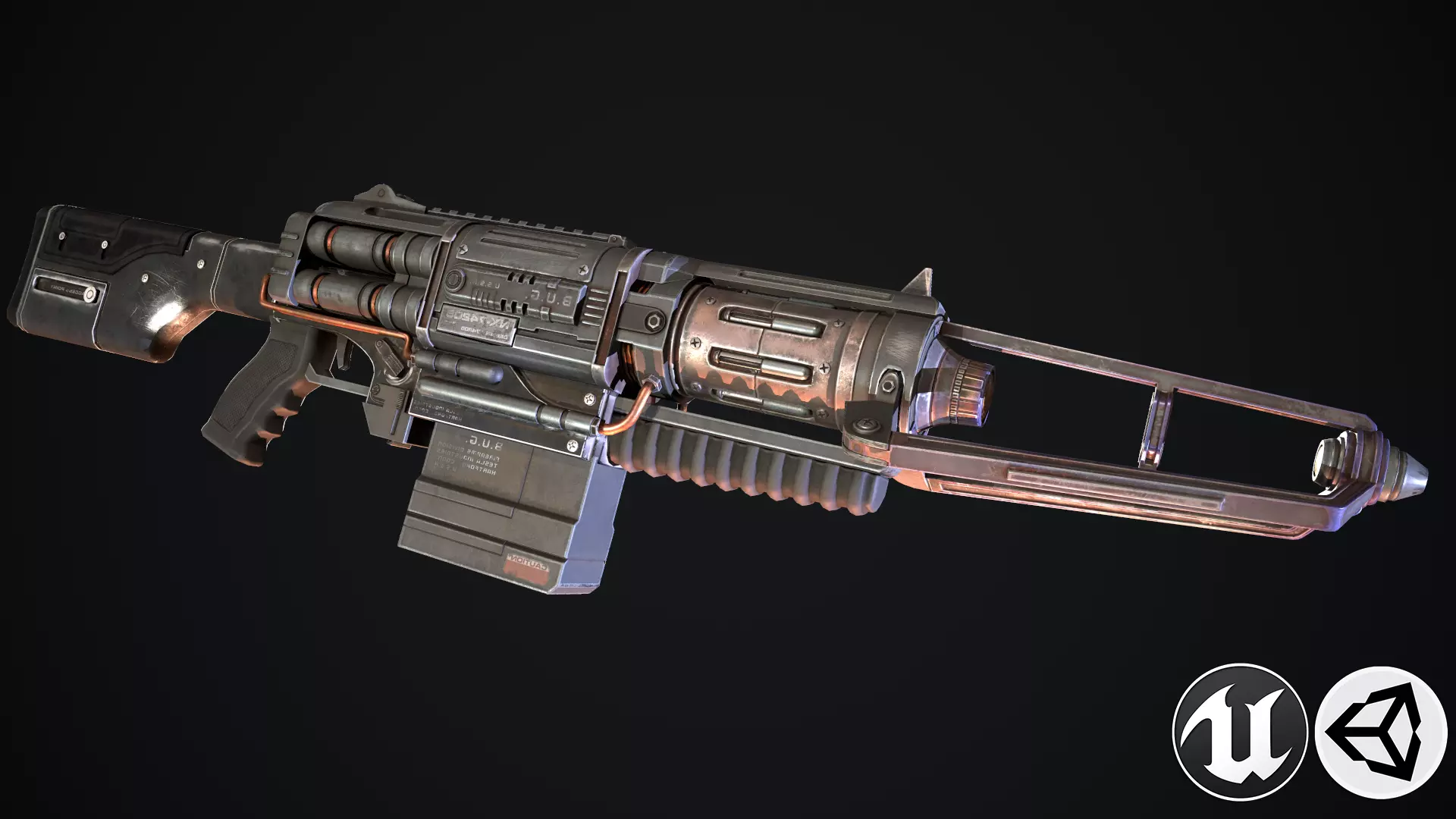 Energy Riffle Low-poly 3D model_0