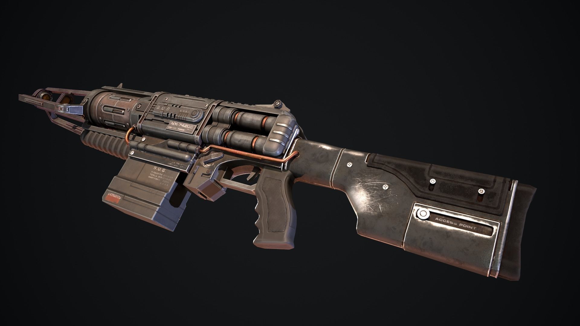 Energy Riffle Low-poly 3D model_5