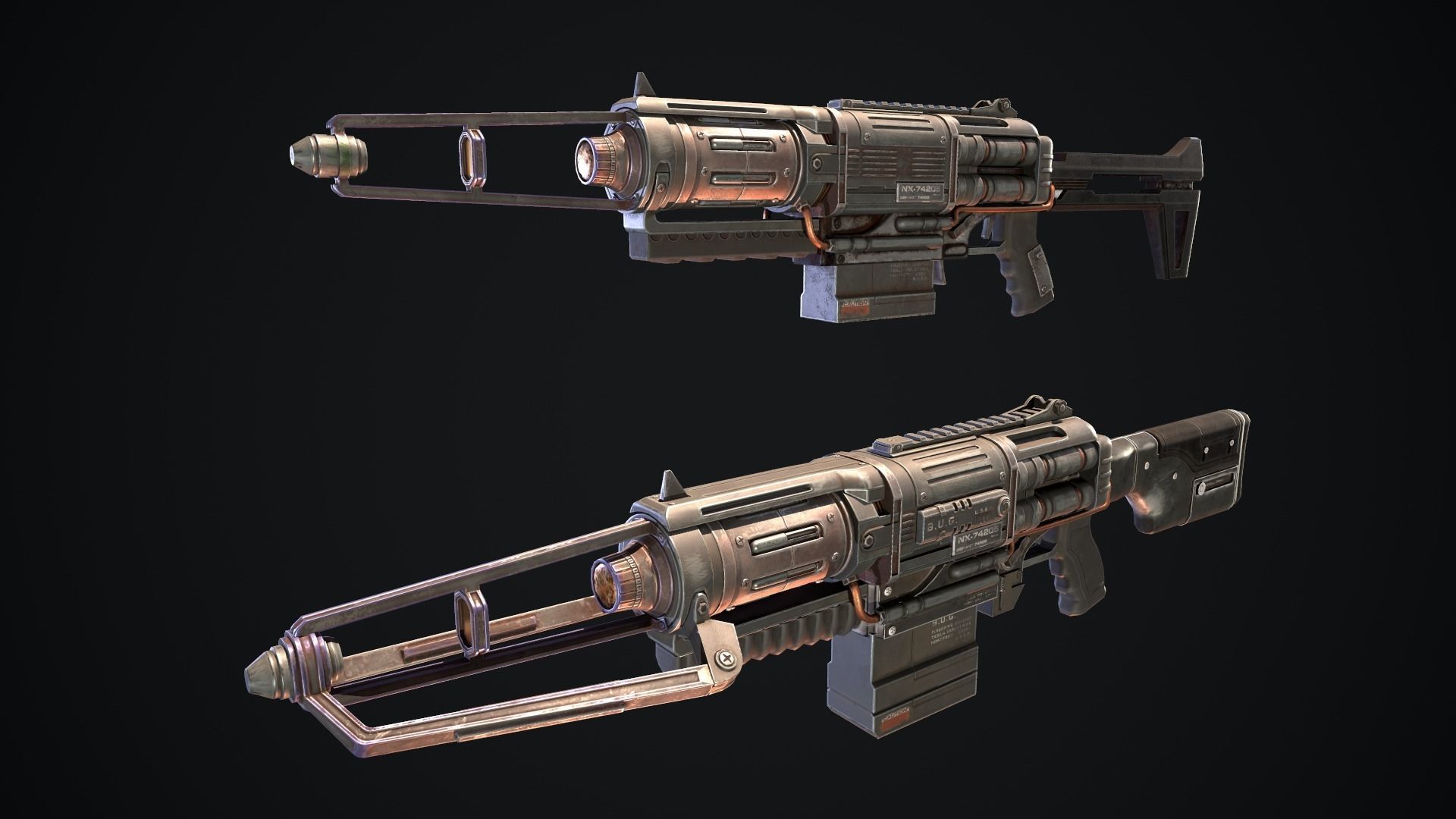 Energy Riffle Low-poly 3D model_4