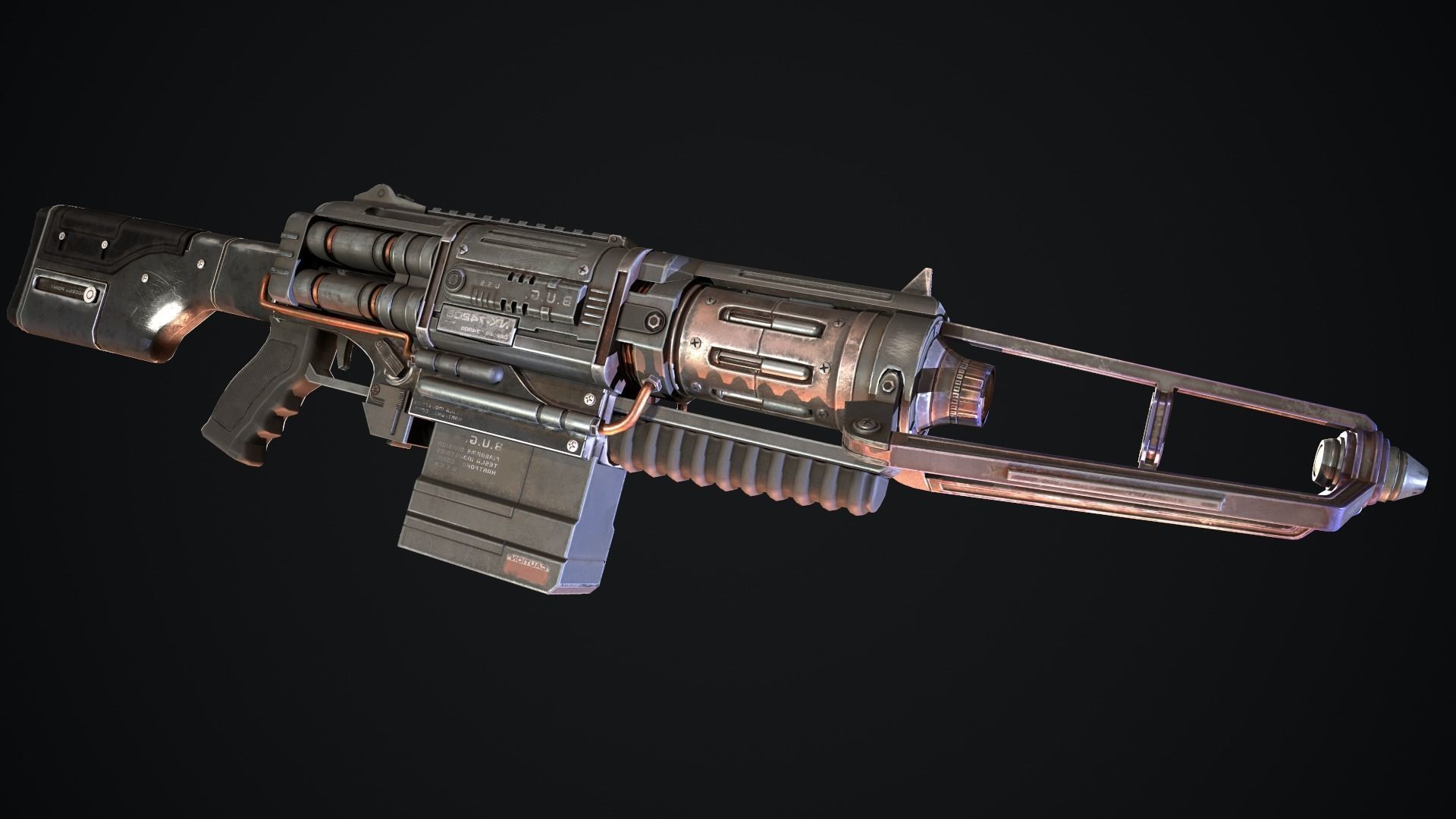 Energy Riffle Low-poly 3D model_6