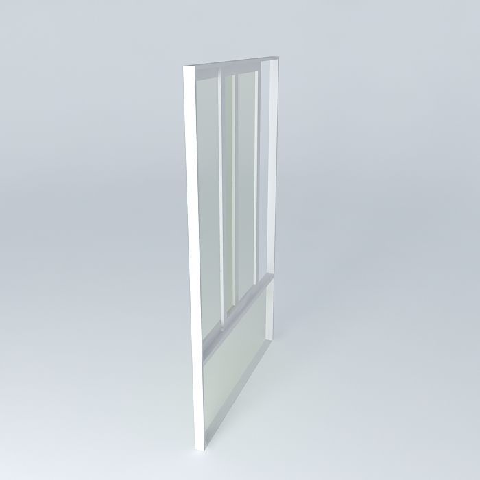 Aluminum window Free 3D model_1