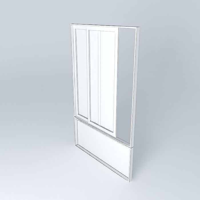 Aluminum window Free 3D model_3