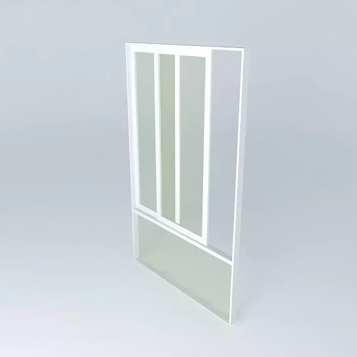 Aluminum window Free 3D model_0