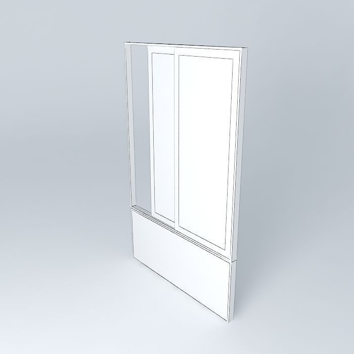 Aluminum window Free 3D model_4