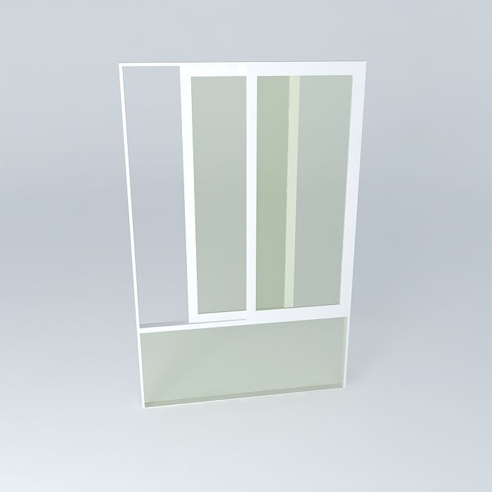 Aluminum window Free 3D model_2