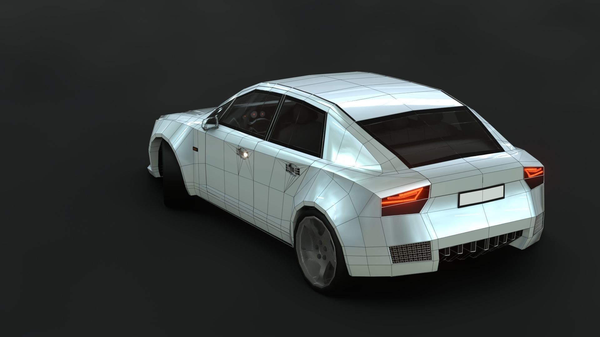 Affekta A212 Sport Concept Car with interior Low-Poly Low-poly 3D model_3