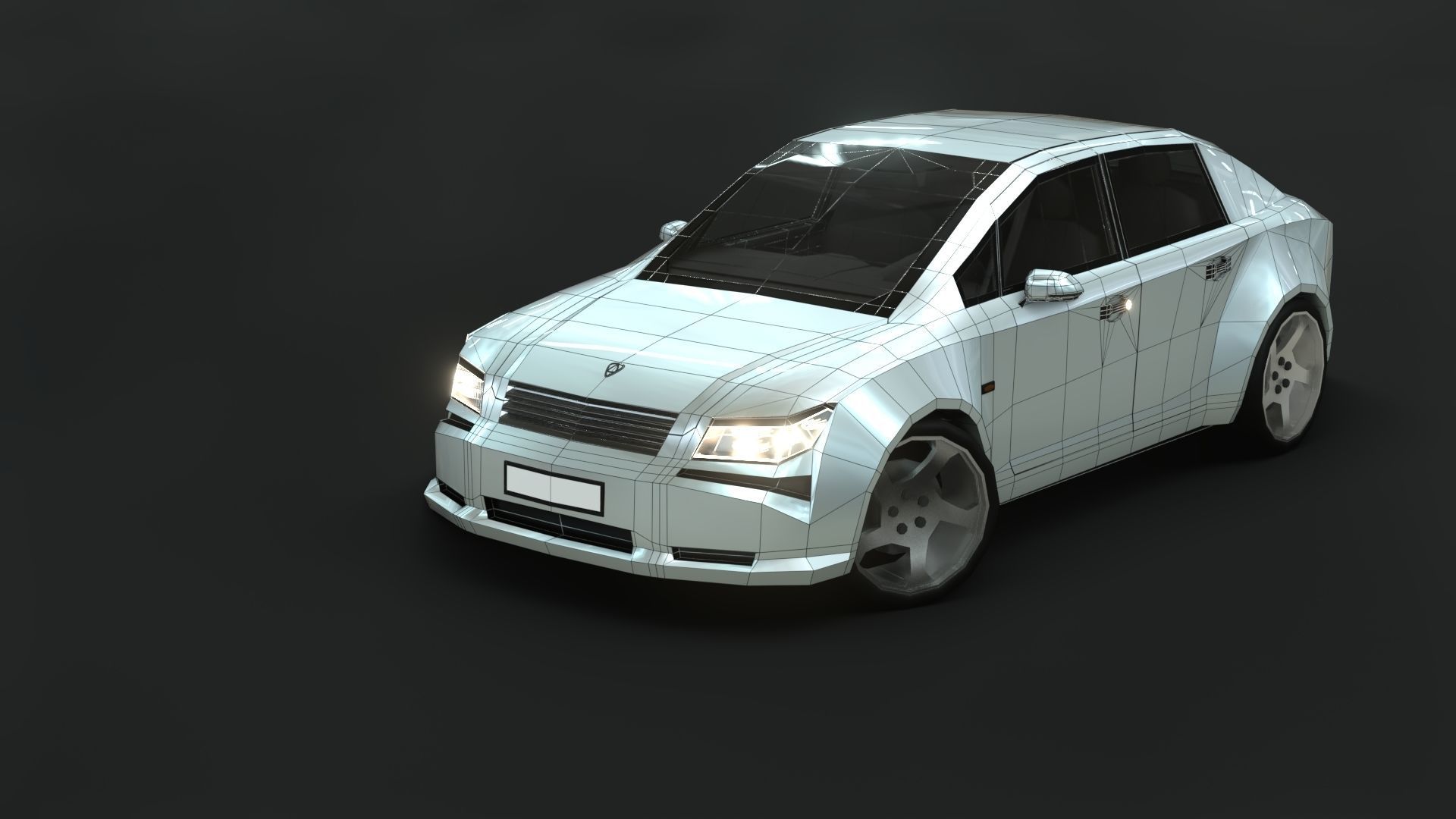 Affekta A212 Sport Concept Car with interior Low-Poly Low-poly 3D model_2