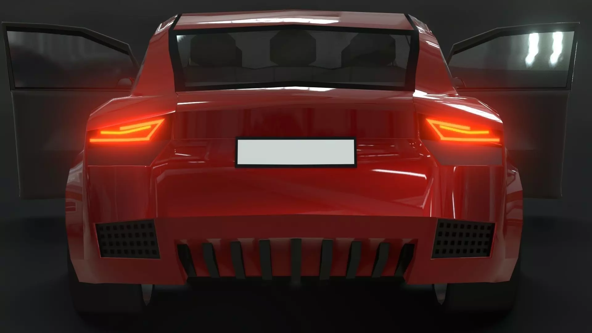 Affekta A212 Sport Concept Car with interior Low-Poly Low-poly 3D model_0