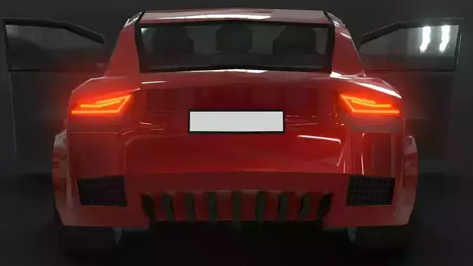 Affekta A212 Sport Concept Car with interior Low-Poly Low-poly 3D model