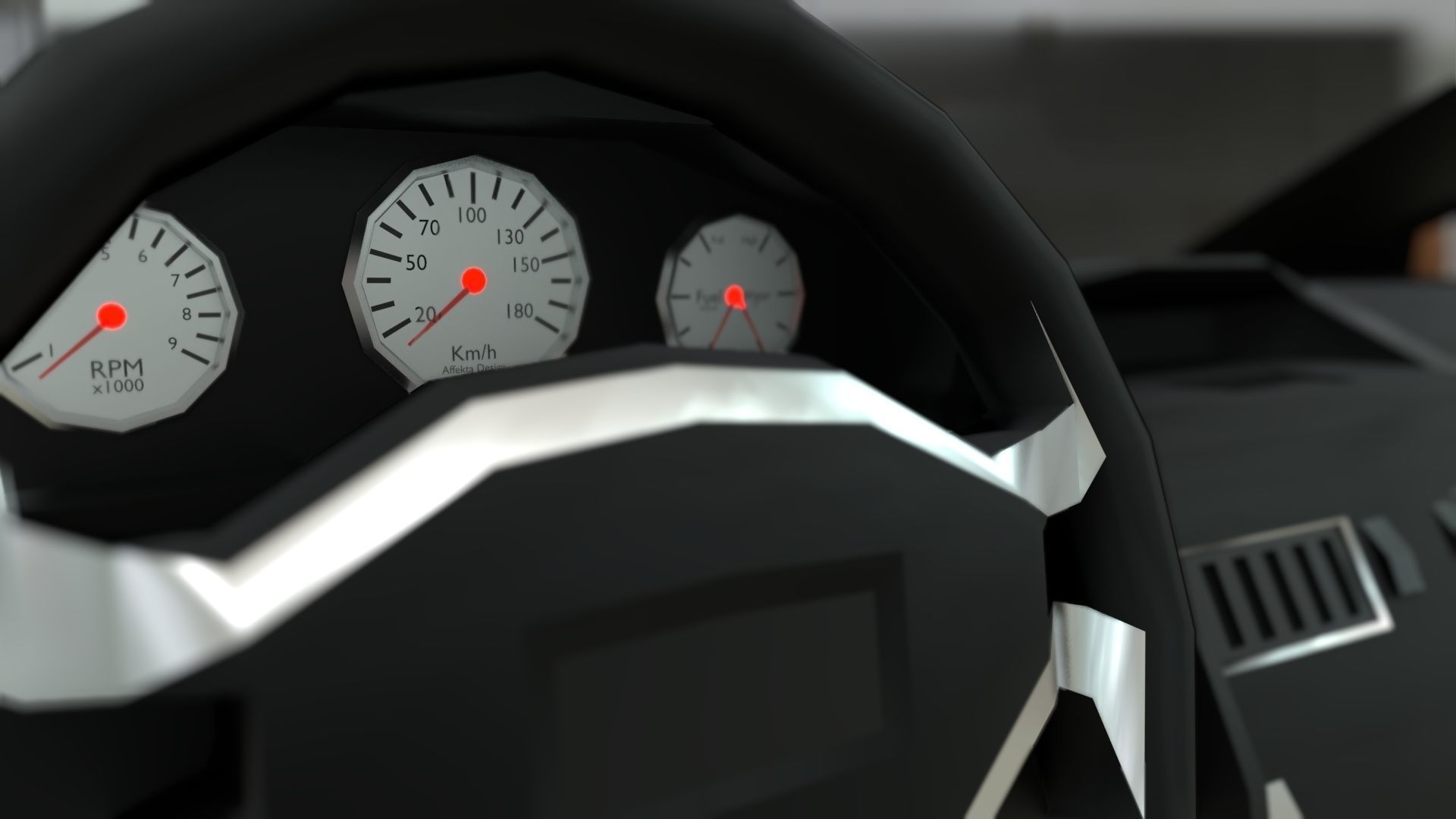 Affekta A212 Sport Concept Car with interior Low-Poly Low-poly 3D model_12