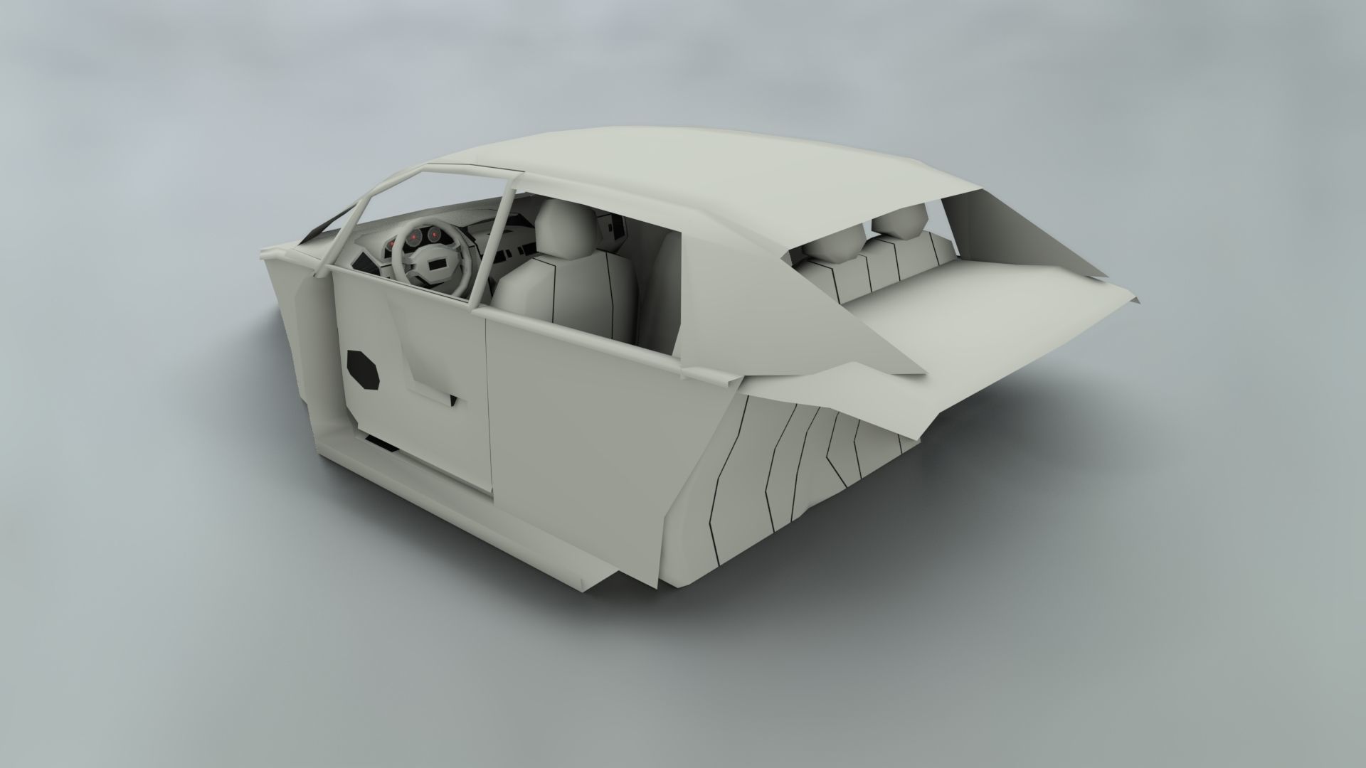 Affekta A212 Sport Concept Car with interior Low-Poly Low-poly 3D model_16