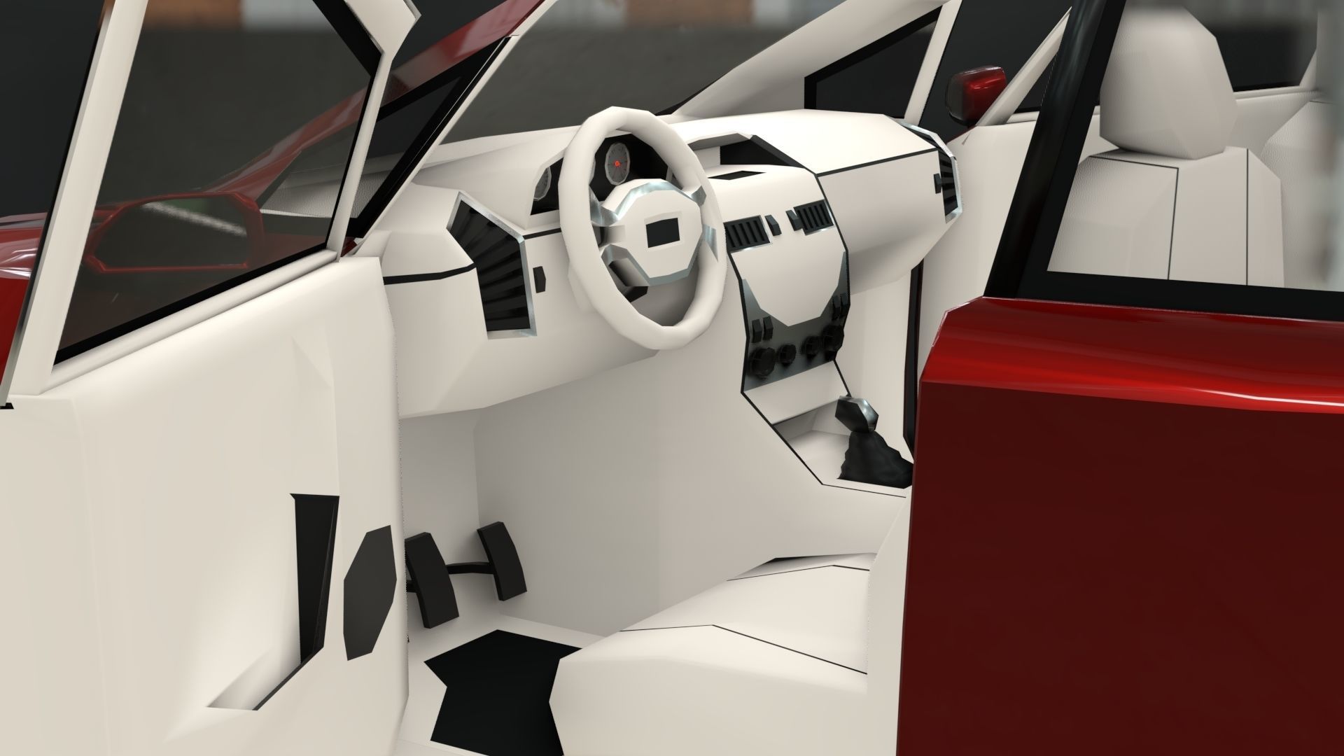 Affekta A212 Sport Concept Car with interior Low-Poly Low-poly 3D model_10