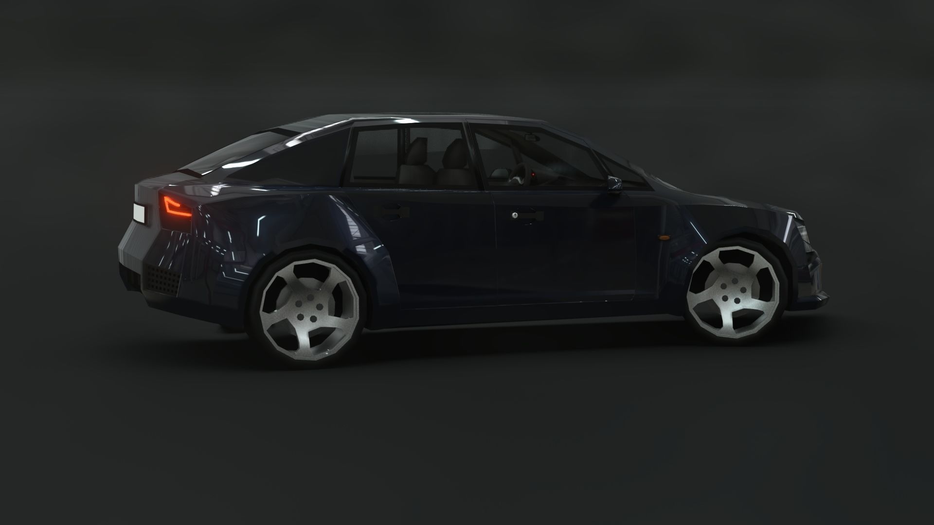 Affekta A212 Sport Concept Car with interior Low-Poly Low-poly 3D model_4