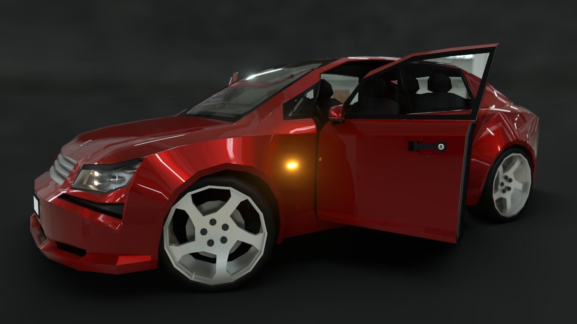 Affekta A212 Sport Concept Car with interior Low-Poly Low-poly 3D model_7