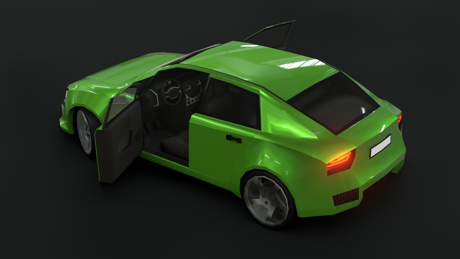 Affekta A212 Sport Concept Car with interior Low-Poly Low-poly 3D model_6