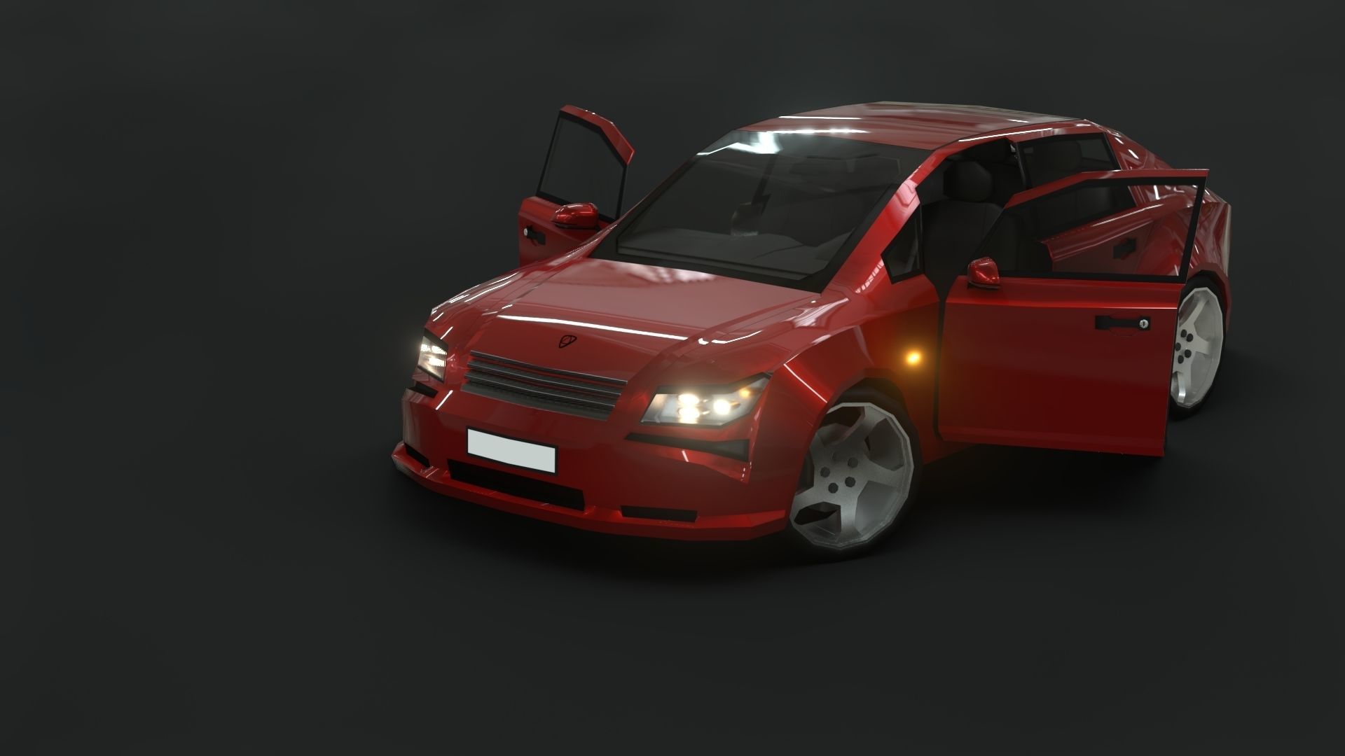 Affekta A212 Sport Concept Car with interior Low-Poly Low-poly 3D model_1