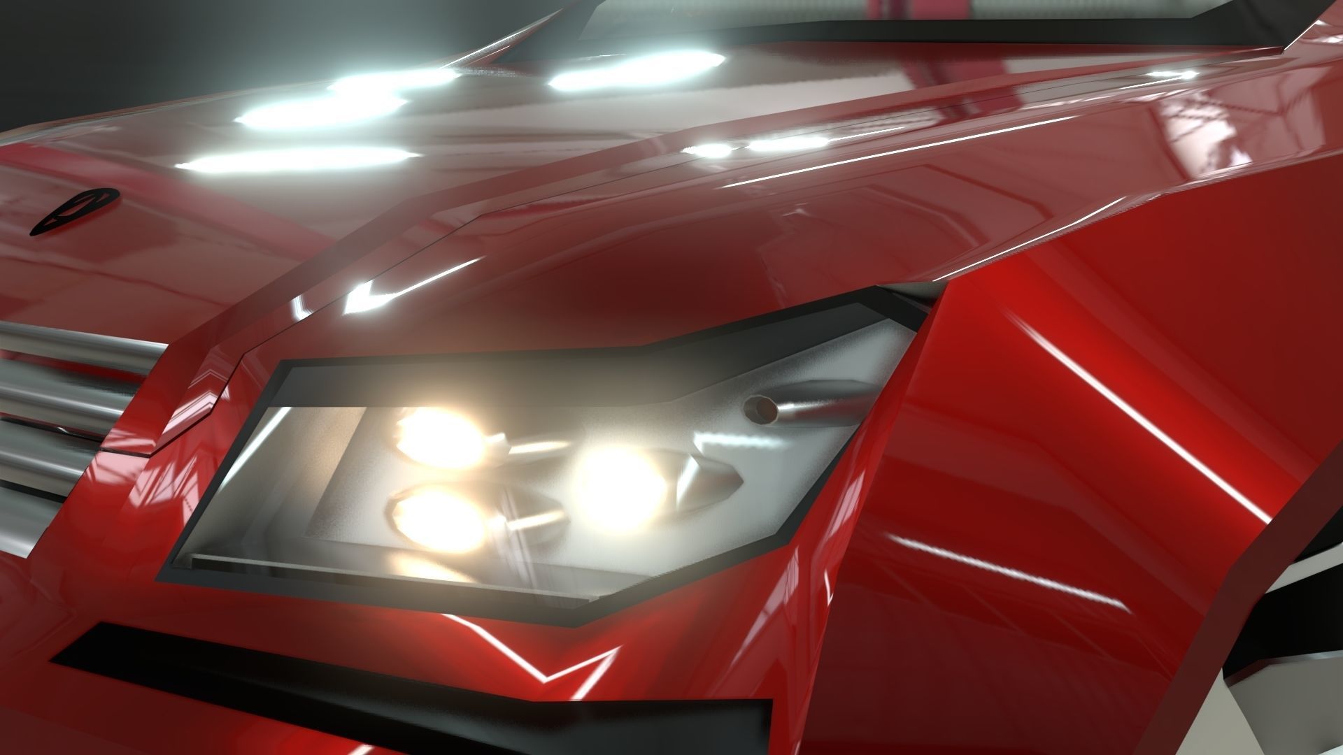 Affekta A212 Sport Concept Car with interior Low-Poly Low-poly 3D model_5