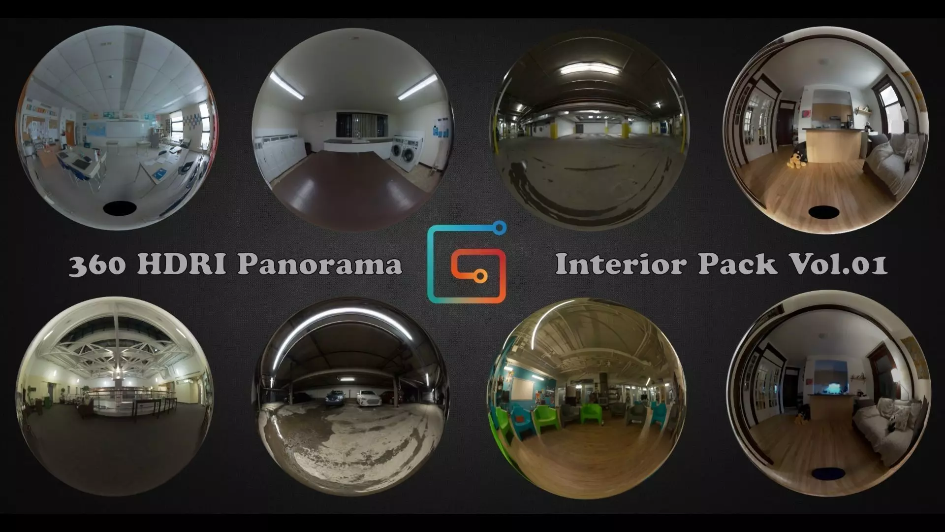 HDRI 360 panorama Interior pack Vol 01 3D model