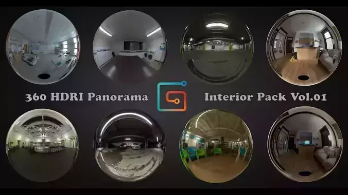 HDRI 360 panorama Interior pack Vol 01