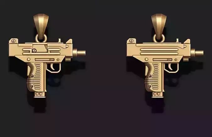 automat gun uzi pendant 3D print model