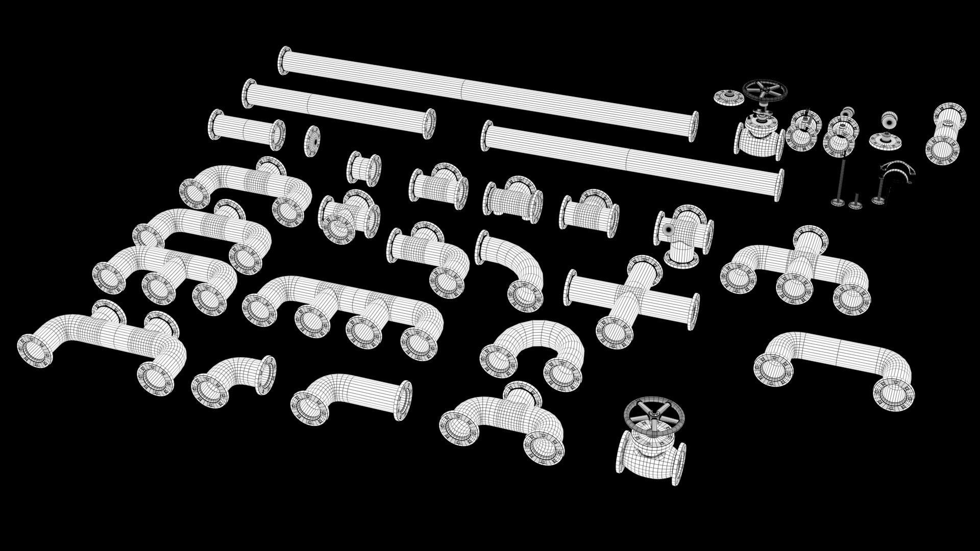 Pipe Assembly Pack 3D model_8