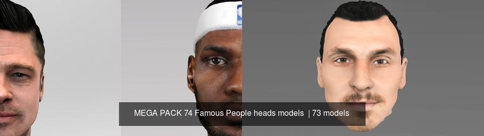 MEGA PACK 74 Famous People heads models  3D Model Collection_14