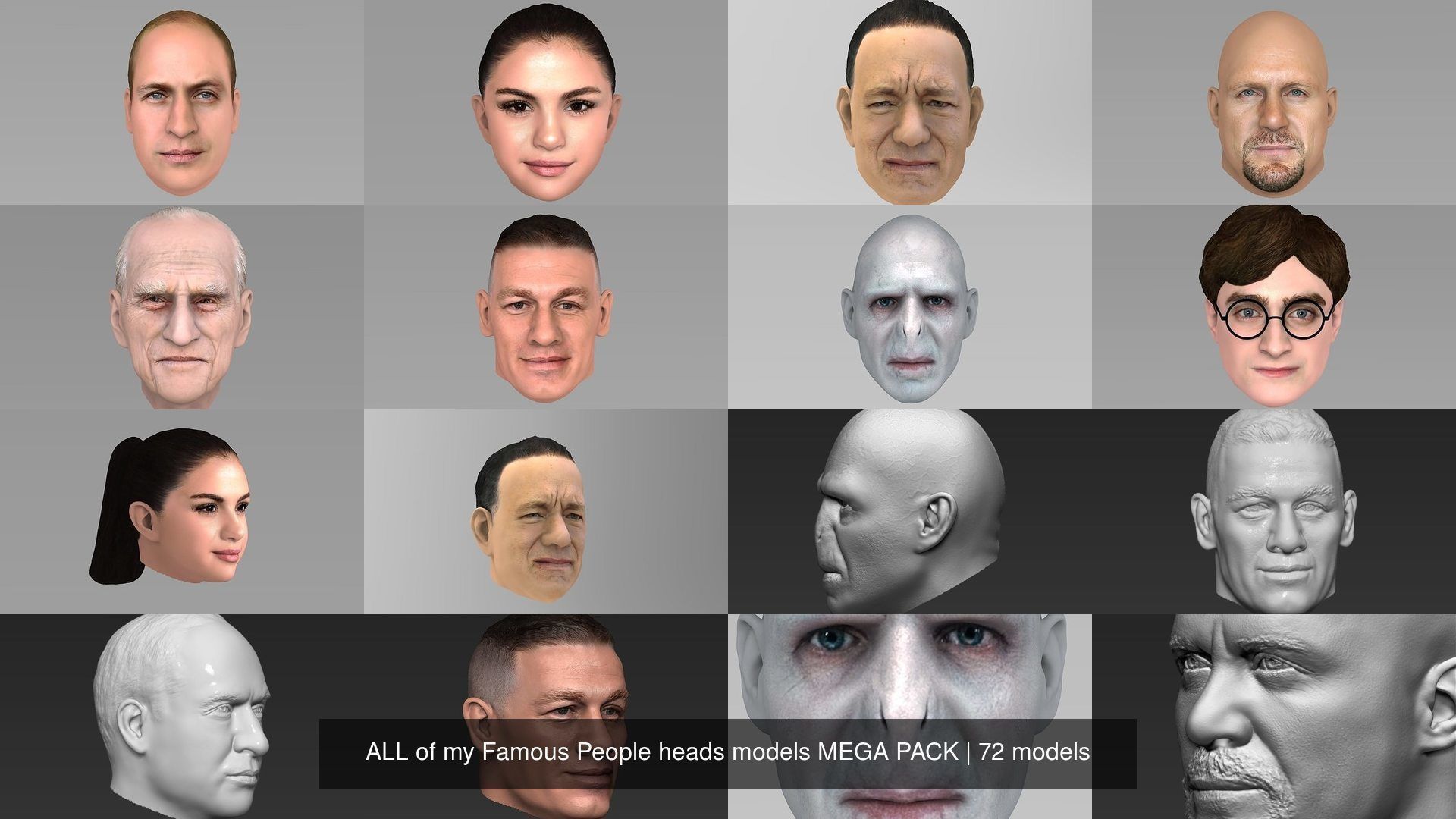 MEGA PACK 74 Famous People heads models  3D Model Collection_117