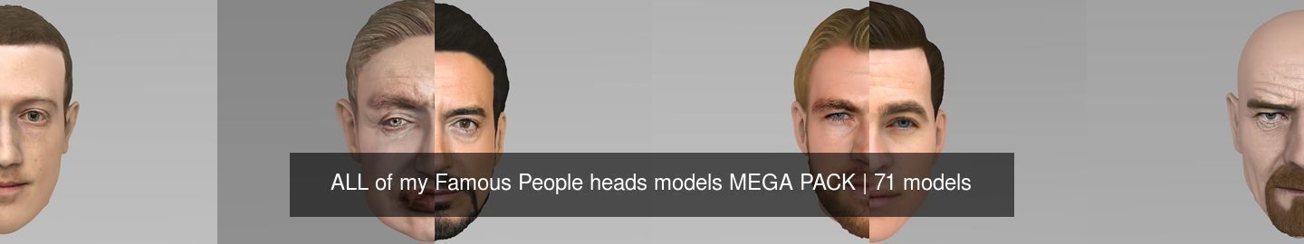 MEGA PACK 74 Famous People heads models  3D Model Collection_129